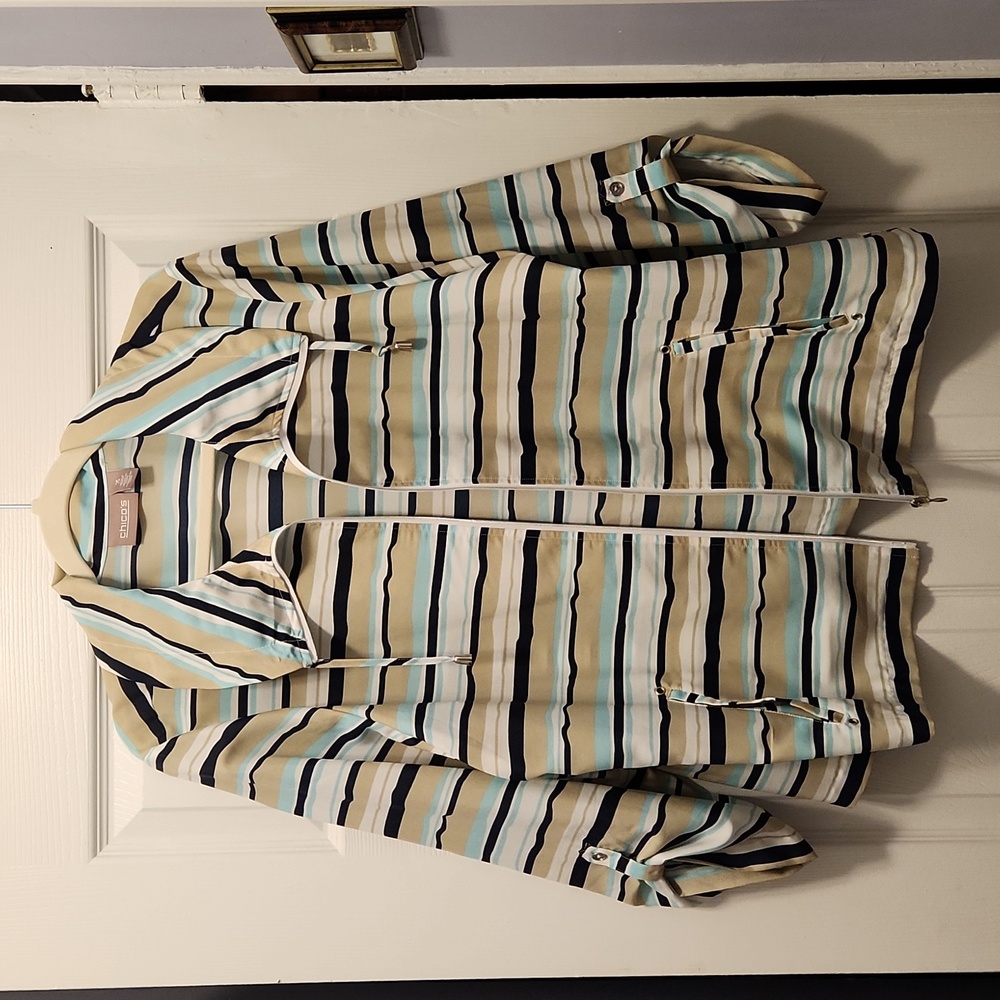 Chico's lightweight striped jacket/windbreaker